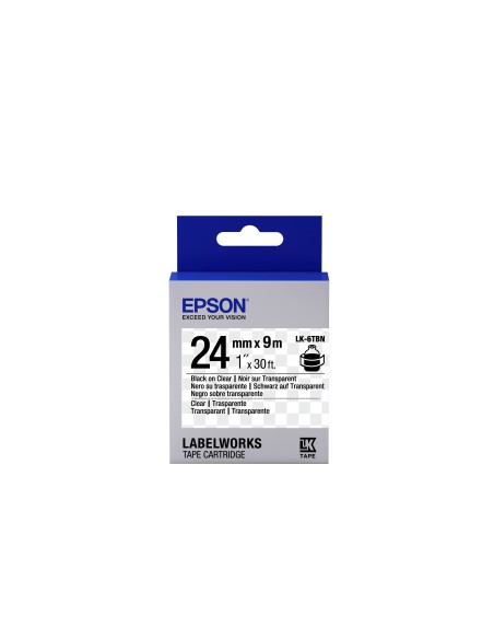 Epson Nastro fondo Trasparente per testo Nero 24 09 LK-6TBN