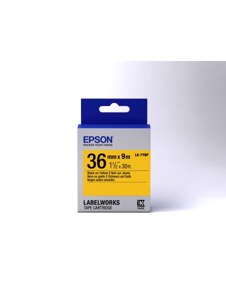 Epson Nastro fondo Pastello Giallo per testo Nero 36 9 LK-7YBP
