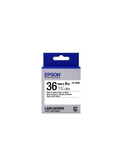 Epson Nastro fondo Standard Bianco per testo Nero 36 9 LK-7WBN