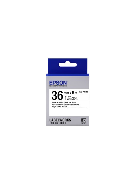 Epson Nastro fondo Standard Bianco per testo Nero 36 9 LK-7WBN