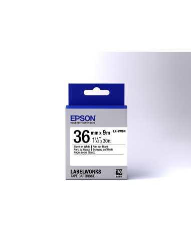 Epson Nastro fondo Standard Bianco per testo Nero 36 9 LK-7WBN