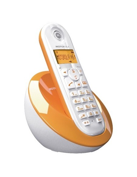 Motorola C601 Telefono DECT Identificatore di chiamata Arancione, Bianco