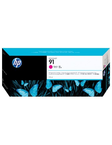 HP Cartuccia di inchiostro pigmentato magenta originale DesignJet 91 da 775 ml
