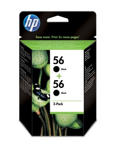 HP 56 cartuccia d'inchiostro 2 pz Originale Resa elevata (XL) Nero per foto