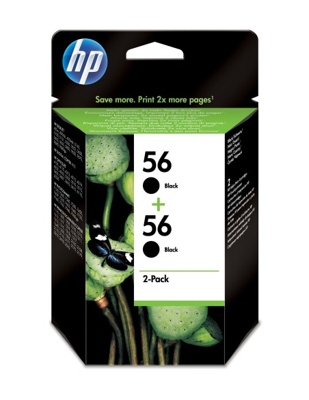 HP 56 cartuccia d'inchiostro 2 pz Originale Resa elevata (XL) Nero per foto