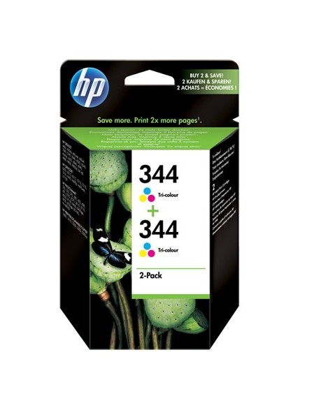 HP 344 cartuccia d'inchiostro 2 pz Originale Resa elevata (XL) Ciano, Magenta, Giallo