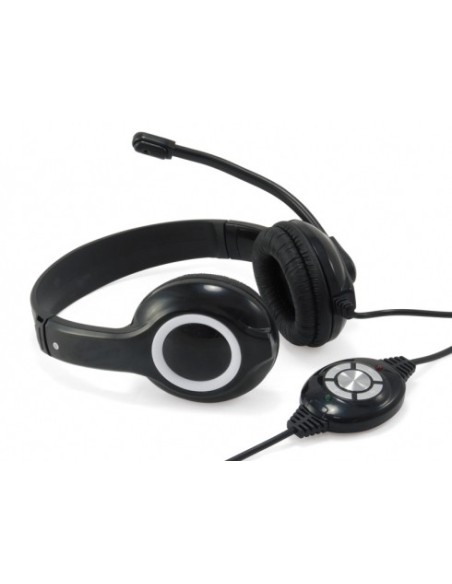 Conceptronic CCHATSTARU2B cuffia e auricolare Cablato A Padiglione Musica e Chiamate USB tipo A Nero, Rosso
