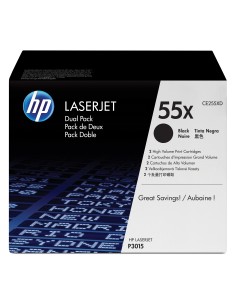HP Confezione da 2 cartucce originali di Toner nero ad alta capacità LaserJet 55X 2