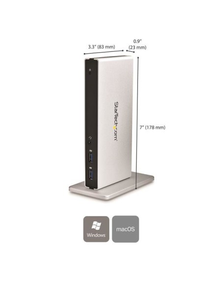 StarTech.com Docking Station Universale per Laptop USB 3.0 per dual-monitor DVI Gigabit Ethernet con adattatori HDMI   VGA