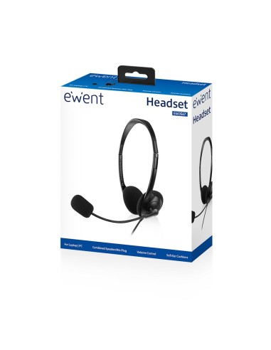Ewent EW3567 cuffia e auricolare Cablato A Padiglione Musica e Chiamate Nero