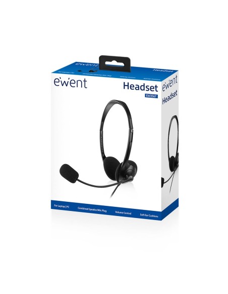 Ewent EW3567 cuffia e auricolare Cablato A Padiglione Musica e Chiamate Nero