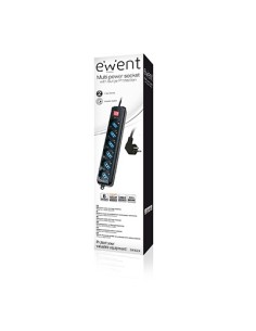 Ewent EW3924 prolunghe e multiple 1,5 m 6 presa(e) AC Nero 2