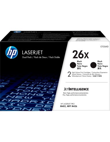 HP Confezione da 2 cartucce Toner originali nero ad alta capacità LaserJet 26X