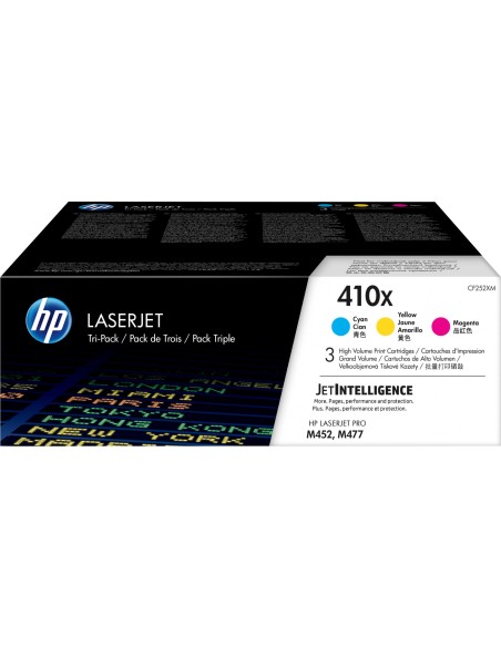 HP Confezione da 3 cartucce toner ciano magenta giallo originale ad alta capacità LaserJet 410X