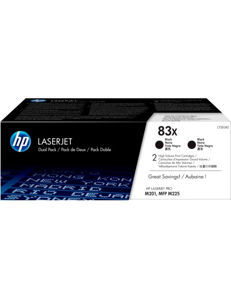 HP Confezione da 2 cartucce toner nero originale ad alta capacità LaserJet 83X
