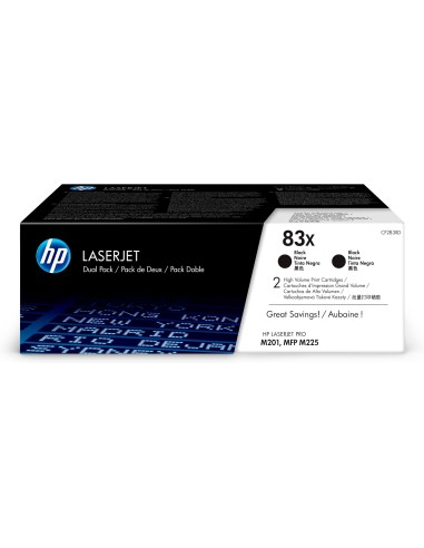 HP Confezione da 2 cartucce toner nero originale ad alta capacità LaserJet 83X