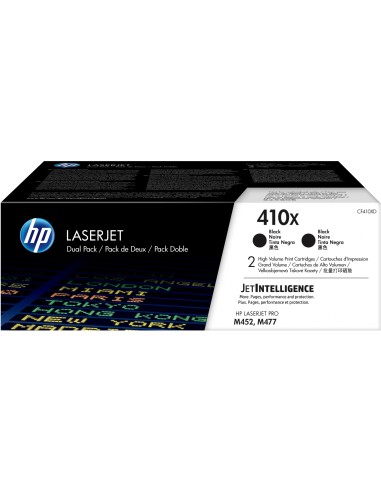 HP Confezione da 2 cartucce toner nero originale ad alta capacità LaserJet 410X
