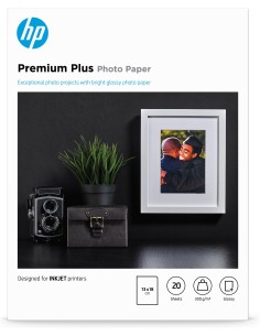 HP Confezione da 20 fogli carta fotografica Premium Plus, lucida 13 x 18 cm