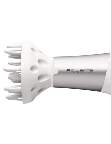 Rowenta CV5090F0 Powerline+ Asciugacapelli con Diffusore e Generatore di Ioni, Asciugatura Veloce, 2300 W, Argento Bianco