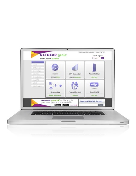 NETGEAR D6000-100PES router wireless Gigabit Ethernet Dual-band (2.4 GHz 5 GHz) 4G Nero