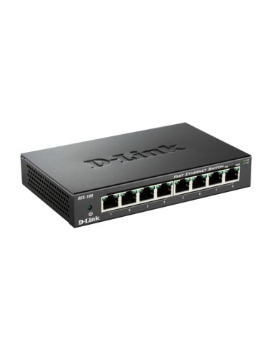 D-Link DES-108 switch di rete Non gestito Fast Ethernet (10 100) Nero