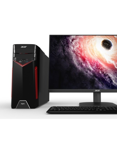 Acer Aspire GX-781 DDR4-SDRAM i7-7700 Desktop Intel® Core™ i7 16 GB 1128 GB HDD+SSD Windows 10 Home PC Nero, Rosso