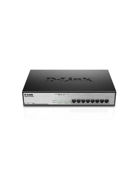 D-Link DGS-1008MP switch di rete Non gestito Gigabit Ethernet (10 100 1000) Supporto Power over Ethernet (PoE) 1U Nero
