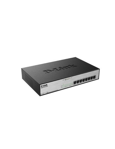 D-Link DGS-1008MP switch di rete Non gestito Gigabit Ethernet (10 100 1000) Supporto Power over Ethernet (PoE) 1U Nero
