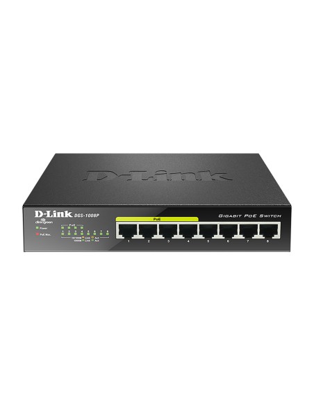 D-Link DGS-1008P switch di rete Non gestito Gigabit Ethernet (10 100 1000) Supporto Power over Ethernet (PoE) Nero
