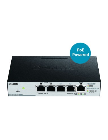 D-Link DGS-1100-05PD switch di rete Gestito L2 Gigabit Ethernet (10 100 1000) Supporto Power over Ethernet (PoE) Nero