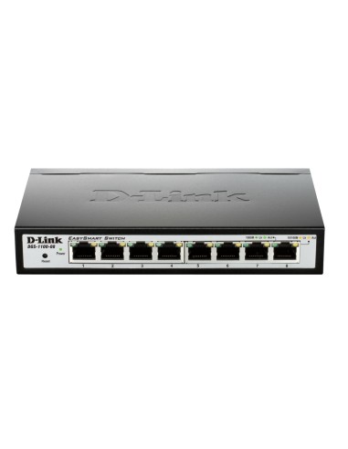 D-Link DGS-1100-08 switch di rete Gestito L2 Gigabit Ethernet (10 100 1000) Nero