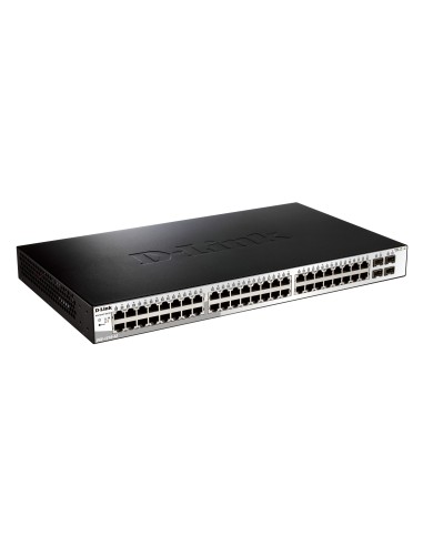 D-Link DGS-1210-52P switch di rete Gestito L2 Gigabit Ethernet (10 100 1000) Supporto Power over Ethernet (PoE) 1U Nero, Bianco