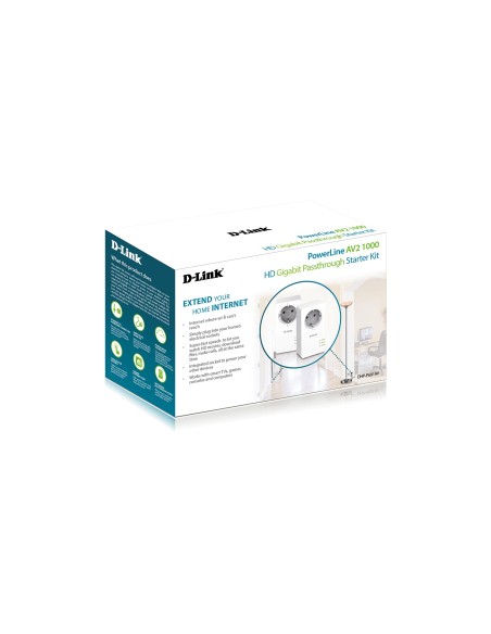 D-Link PowerLine AV2 1000 HD Kit Collegamento ethernet LAN Bianco 2 pz