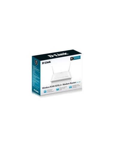 D-Link Wireless N300 ADSL2+ Modem Router DSL-2745 router wireless Gigabit Ethernet Banda singola (2.4 GHz) Bianco