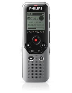 Philips Voice Tracer 1200 Memoria interna e scheda di memoria Nero, Argento