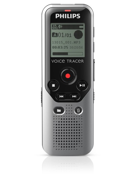 Philips Voice Tracer 1200 Memoria interna e scheda di memoria Nero, Argento