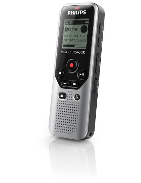 Philips Voice Tracer 1200 Memoria interna e scheda di memoria Nero, Argento