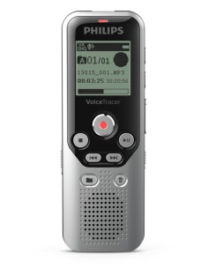Philips DVT1250 dittafono Memoria interna e scheda di memoria Nero, Grigio