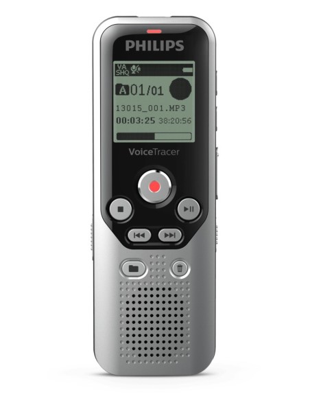 Philips DVT1250 dittafono Memoria interna e scheda di memoria Nero, Grigio