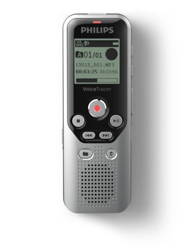 Philips DVT1250 dittafono Memoria interna e scheda di memoria Nero, Grigio