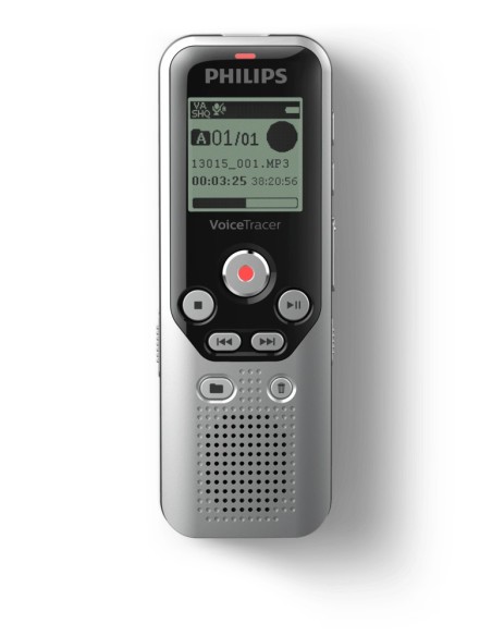 Philips DVT1250 dittafono Memoria interna e scheda di memoria Nero, Grigio