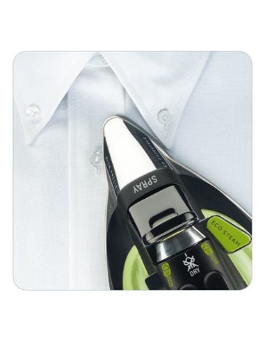 Rowenta DW6010 ferro da stiro Ferro da stiro a secco e a vapore Piastra Microsteam 400 2400 W Nero, Verde