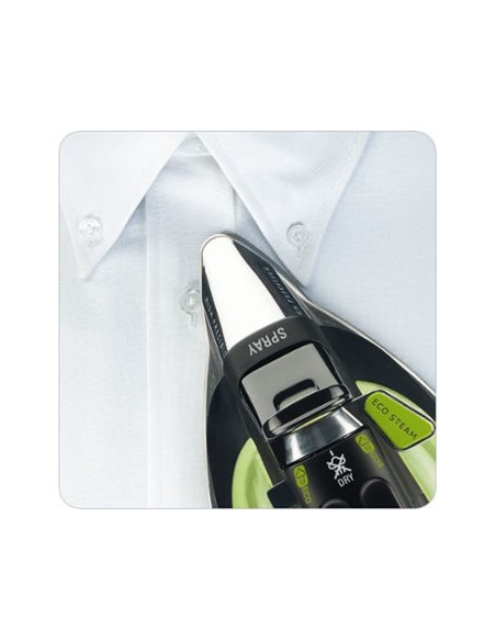 Rowenta DW6010 ferro da stiro Ferro da stiro a secco e a vapore Piastra Microsteam 400 2400 W Nero, Verde