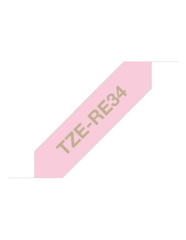 Brother TZE-RE34 nastro per etichettatrice Oro su rosa