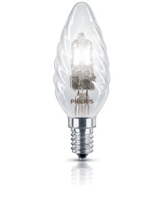 Philips Classic alogeno 28 W (35 W) E14 cap Warm white Halogen twisted candle bulb