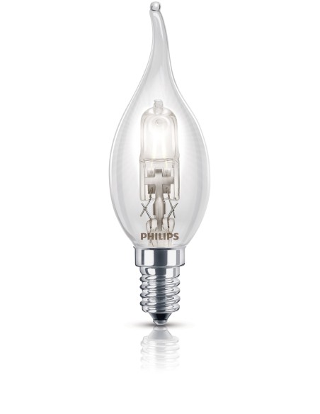 Philips Halogen Classic Lampadina alogena a oliva con punta ricurva 28 W (35 W), E14