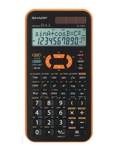 Sharp EL-506XB calcolatrice Tasca Calcolatrice scientifica Nero, Arancione