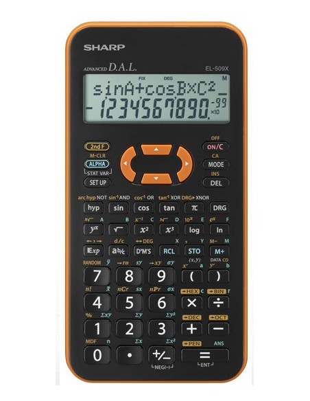 Sharp EL-509XB calcolatrice Tasca Calcolatrice scientifica Nero, Arancione