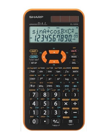 Sharp EL-520XB calcolatrice Tasca Calcolatrice scientifica Nero, Arancione