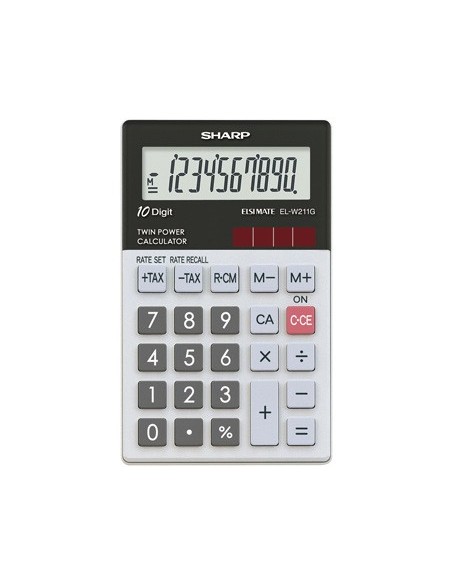 Sharp EL-W211G calcolatrice Tasca Calcolatrice di base Nero, Bianco